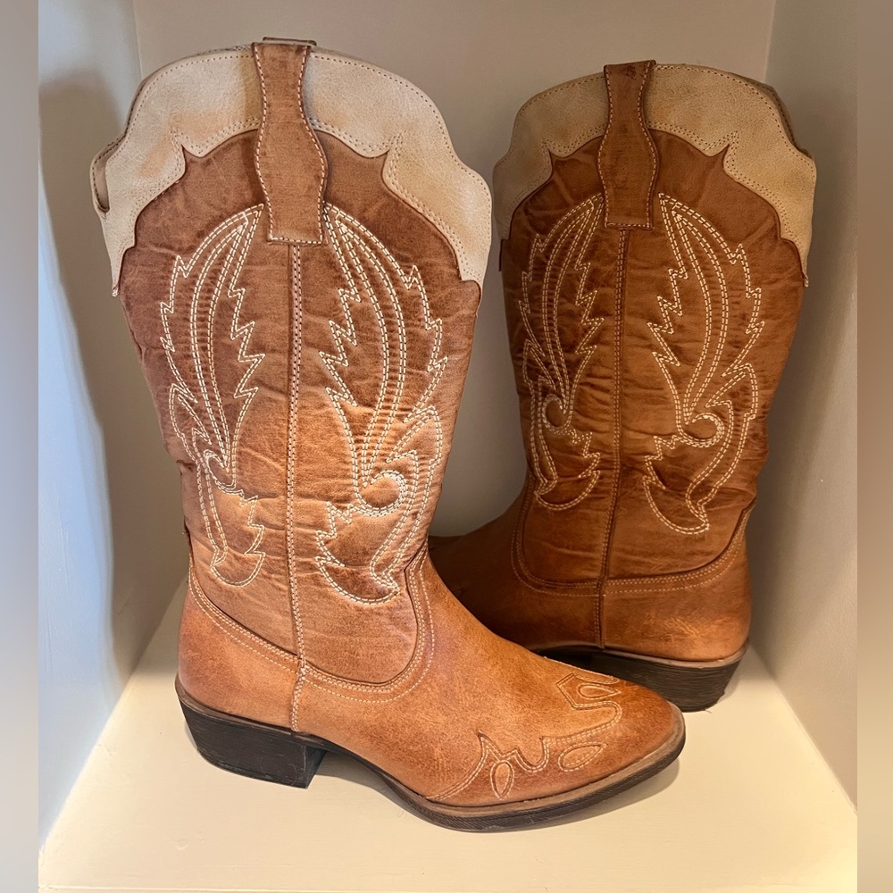 Coconuts by Matisse Cisco Tan/Cream Western Cowboy Boots 8.5